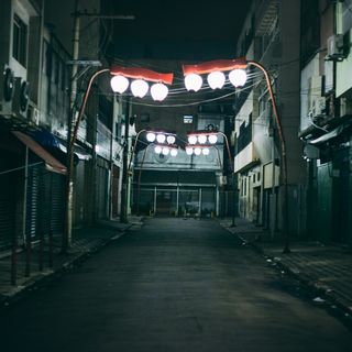 lights in a dark alley